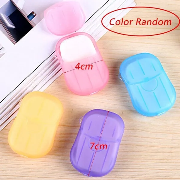 20pcs/box Portable Outdoor Travel Soap Paper Washing Hand Bath Clean Scented Slice Sheets Disposable Boxes Soap Mini Paper Soap