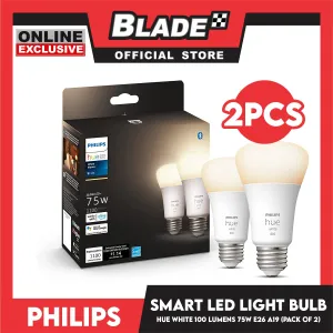 2pcs Philips Smart Led Light Bulb HUE (White) 100 Lumens 75W E26 A19