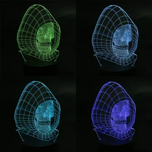 3D LED Multi-Color Skull Color Changing Lamp Hologram