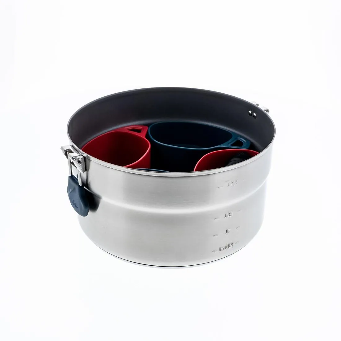 4-person stainless steel   non-stick camping cookset