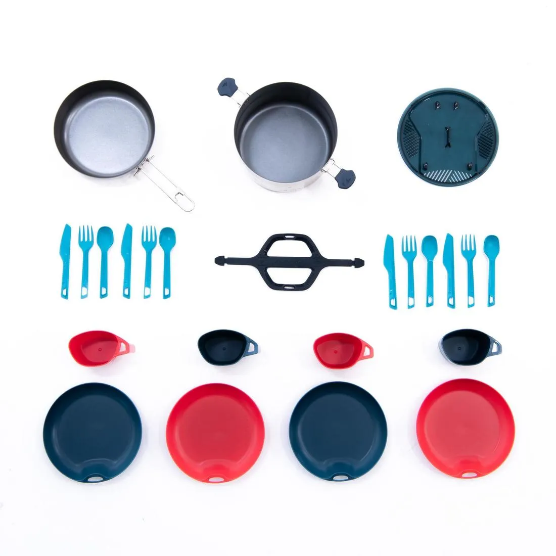 4-person stainless steel   non-stick camping cookset