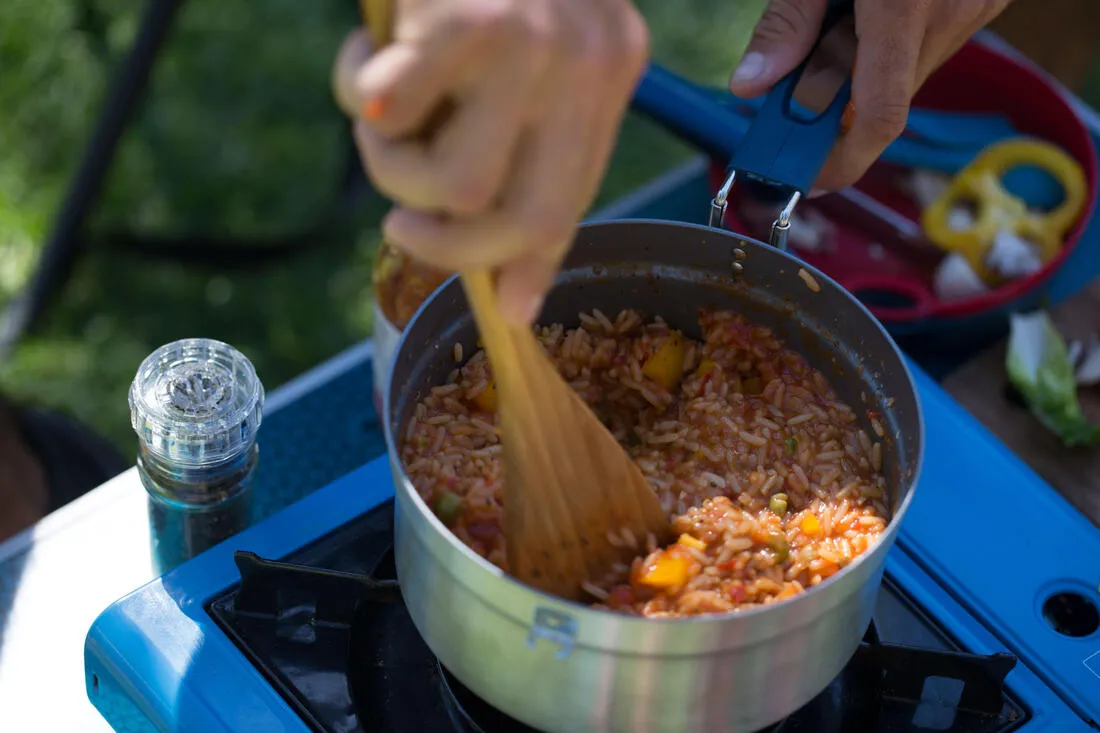 4-person stainless steel   non-stick camping cookset