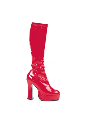 5 Heel Stretch Knee Boots. W/Inner Zipper.