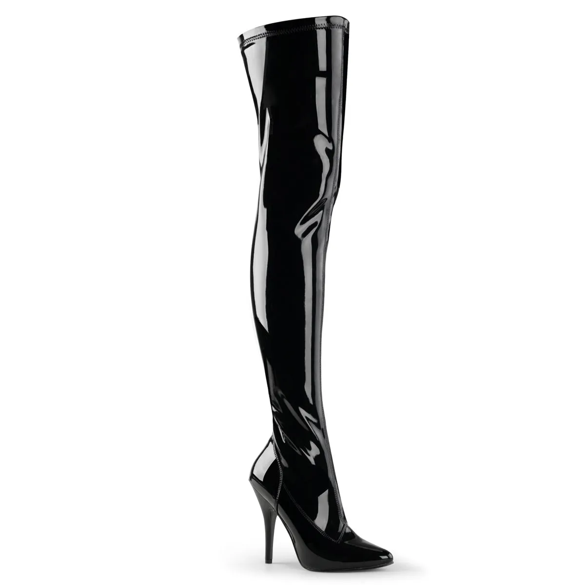 5" Heel Plain Stretch Thigh High Boot (SEDUCE-3000)