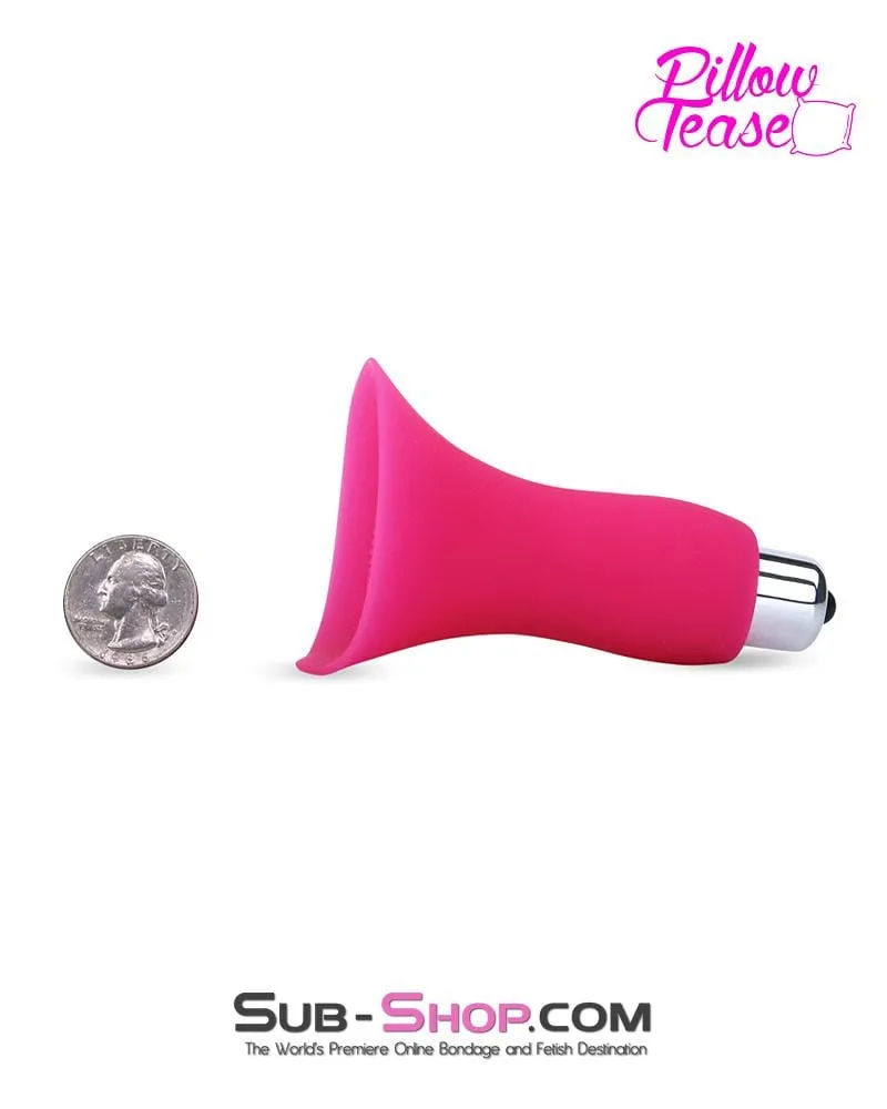 7081S      Vibrating Pink Silicone Breast Suction Cup with Nipple Stimulators Inside, Single