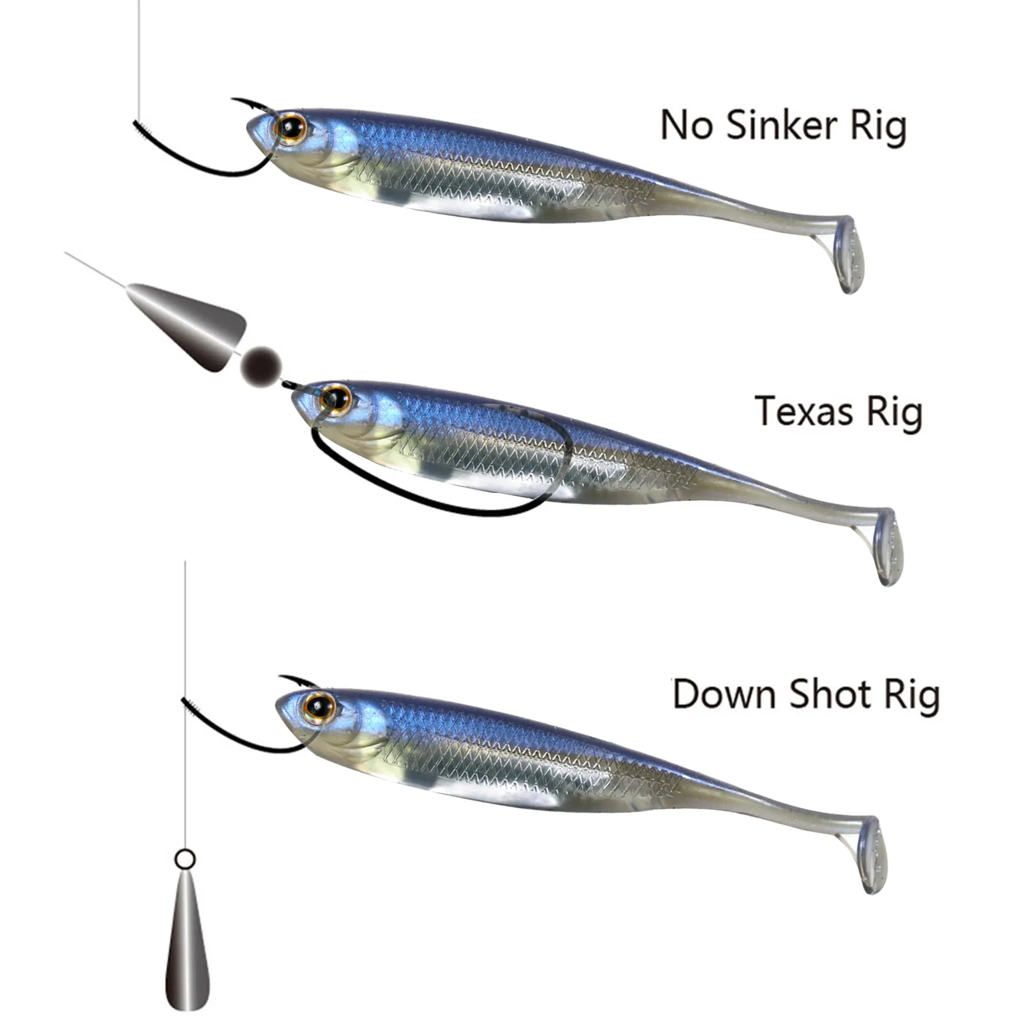 7cm 8cm 10cm Silicone Soft Baits Lifelike 3D Eyes Shad Fishing Lure Swimbait