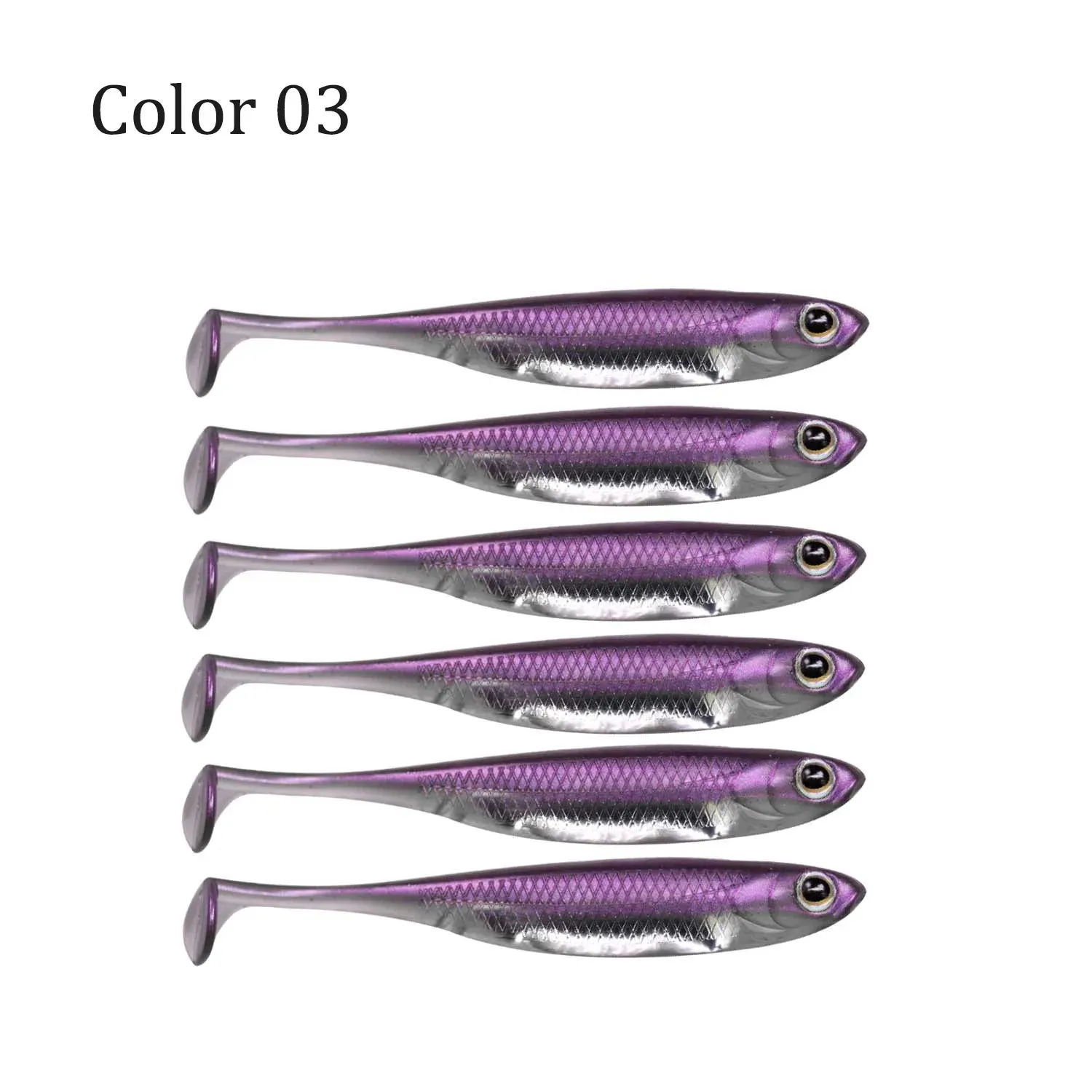 7cm 8cm 10cm Silicone Soft Baits Lifelike 3D Eyes Shad Fishing Lure Swimbait