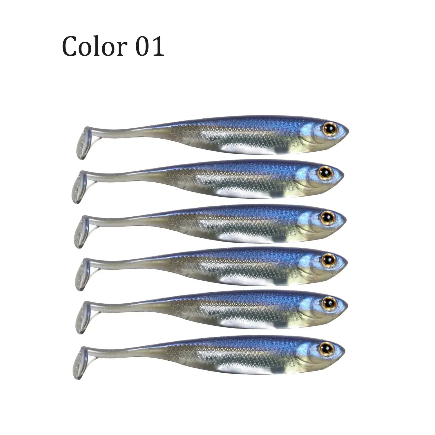 7cm 8cm 10cm Silicone Soft Baits Lifelike 3D Eyes Shad Fishing Lure Swimbait