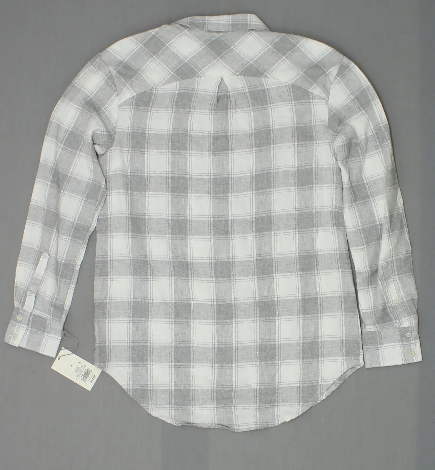 A New Day Women's Plaid Any Day Button Up Shirt Grey / White Small