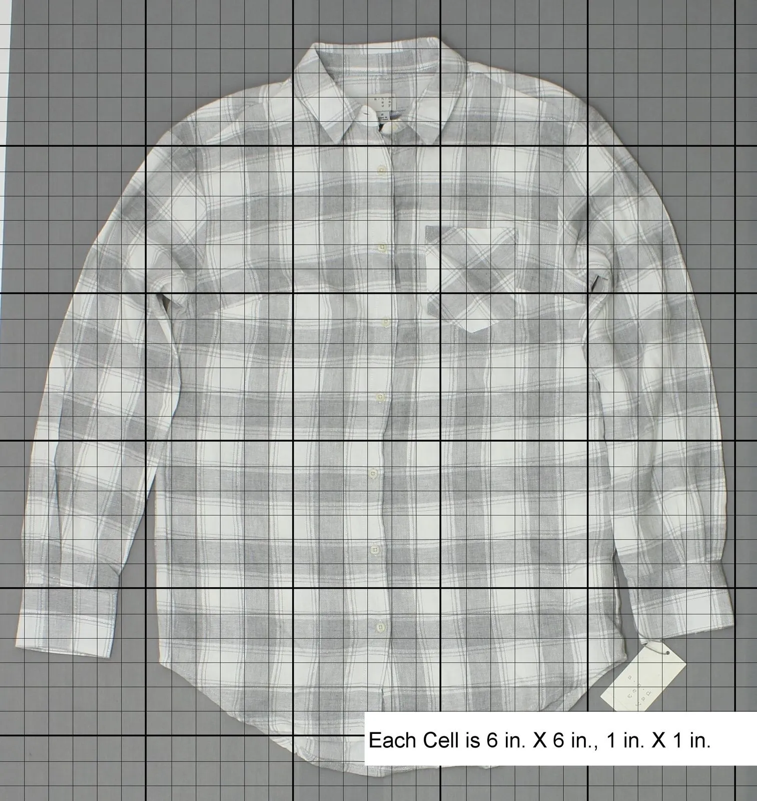 A New Day Women's Plaid Any Day Button Up Shirt Grey / White Small