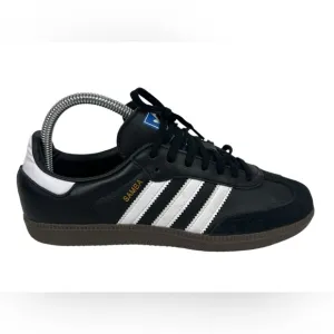 Adidas Kids Samba OG Shoes Black White Gum US 5.5 Soccer Futbol IE3676 Athletic