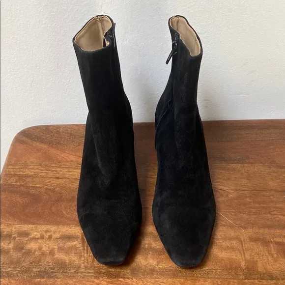 Ann Taylor Black Ankle Booties with Suede Finish