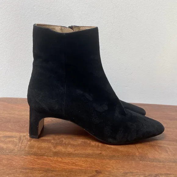 Ann Taylor Black Ankle Booties with Suede Finish