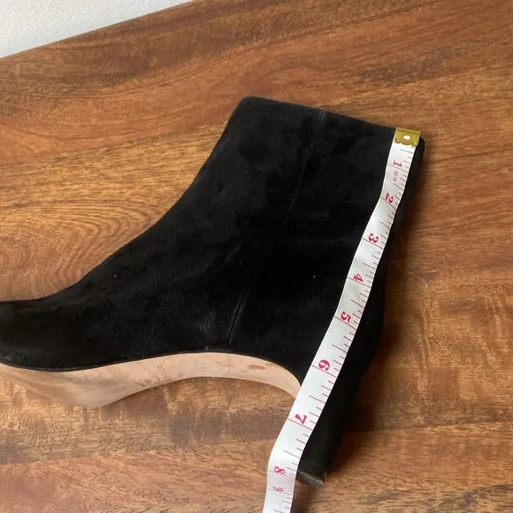 Ann Taylor Black Ankle Booties with Suede Finish
