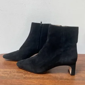 Ann Taylor Black Ankle Booties with Suede Finish