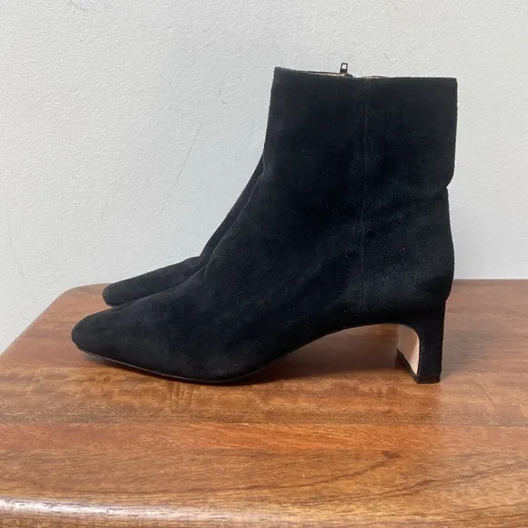 Ann Taylor Black Ankle Booties with Suede Finish