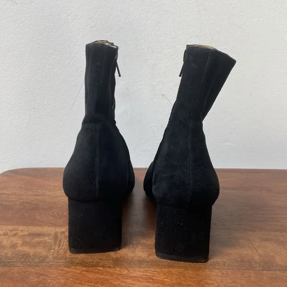 Ann Taylor Black Ankle Booties with Suede Finish