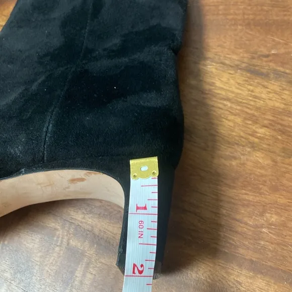 Ann Taylor Black Ankle Booties with Suede Finish