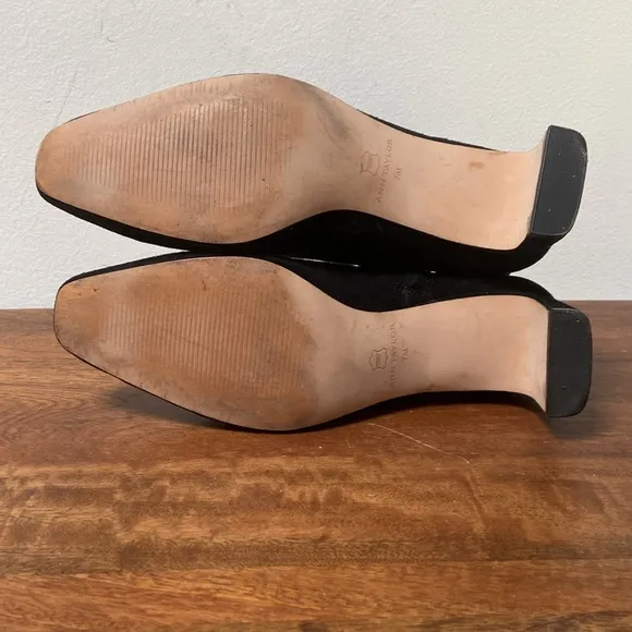 Ann Taylor Black Ankle Booties with Suede Finish
