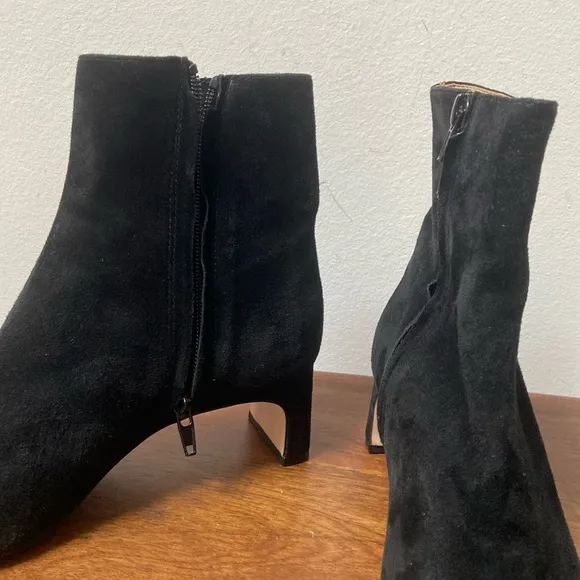 Ann Taylor Black Ankle Booties with Suede Finish