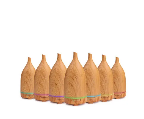 Aroma Diffuser 100ml Ultrasonic Humidifier Purifier And 3 Pack Oils - Light Wood