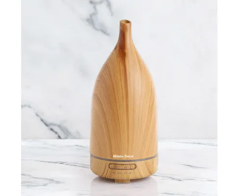 Aroma Diffuser 100ml Ultrasonic Humidifier Purifier And 3 Pack Oils - Light Wood