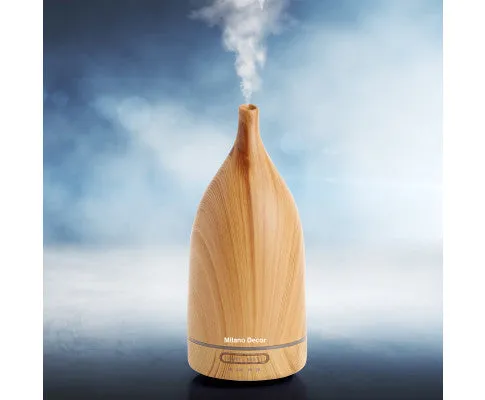 Aroma Diffuser 100ml Ultrasonic Humidifier Purifier And 3 Pack Oils - Light Wood