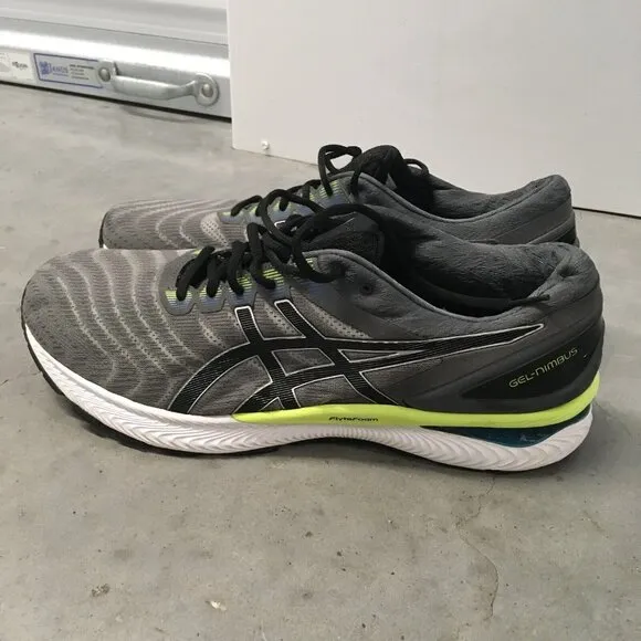 Asics Mens Gel Nimbus 22 size 14 Gray Running Shoes Sneakers Style 1011A680