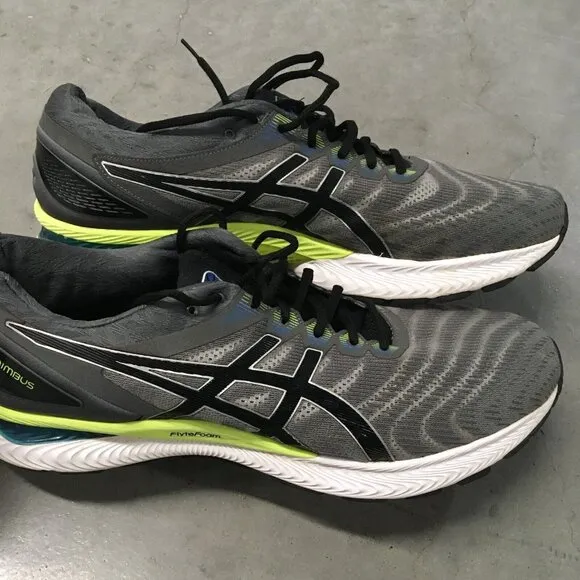 Asics Mens Gel Nimbus 22 size 14 Gray Running Shoes Sneakers Style 1011A680
