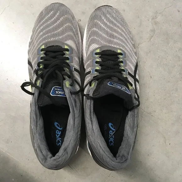 Asics Mens Gel Nimbus 22 size 14 Gray Running Shoes Sneakers Style 1011A680