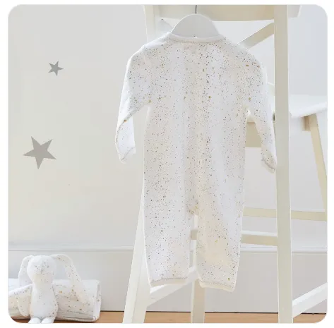 Baby Gold Confetti Print Babygrow
