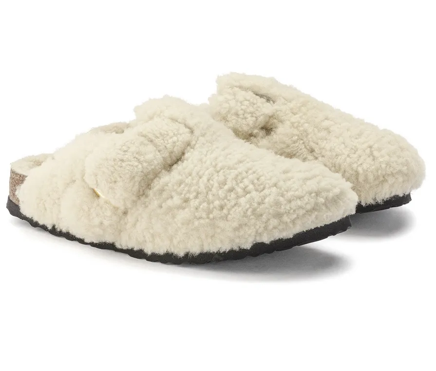 Birkenstock Boston Big Buckle Teddy Rivet Logo OS Eggshell 1025664