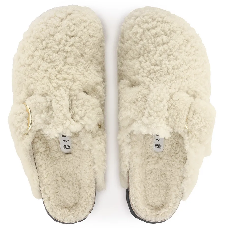 Birkenstock Boston Big Buckle Teddy Rivet Logo OS Eggshell 1025664