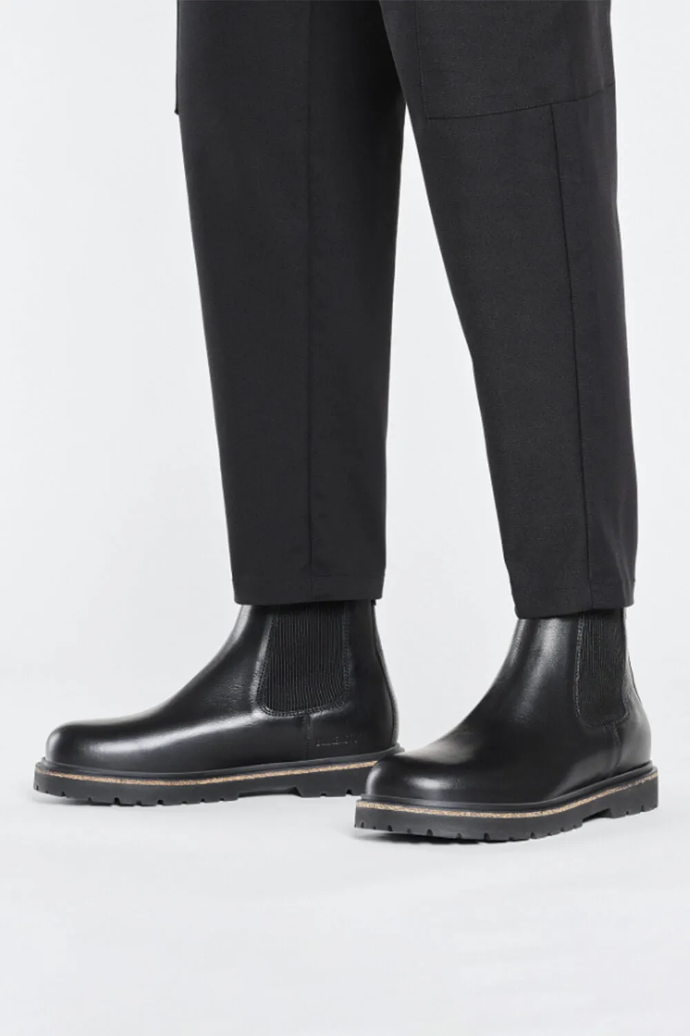 Birkenstock Highwood Slip On Leather Booties for Men in Black | 1025764