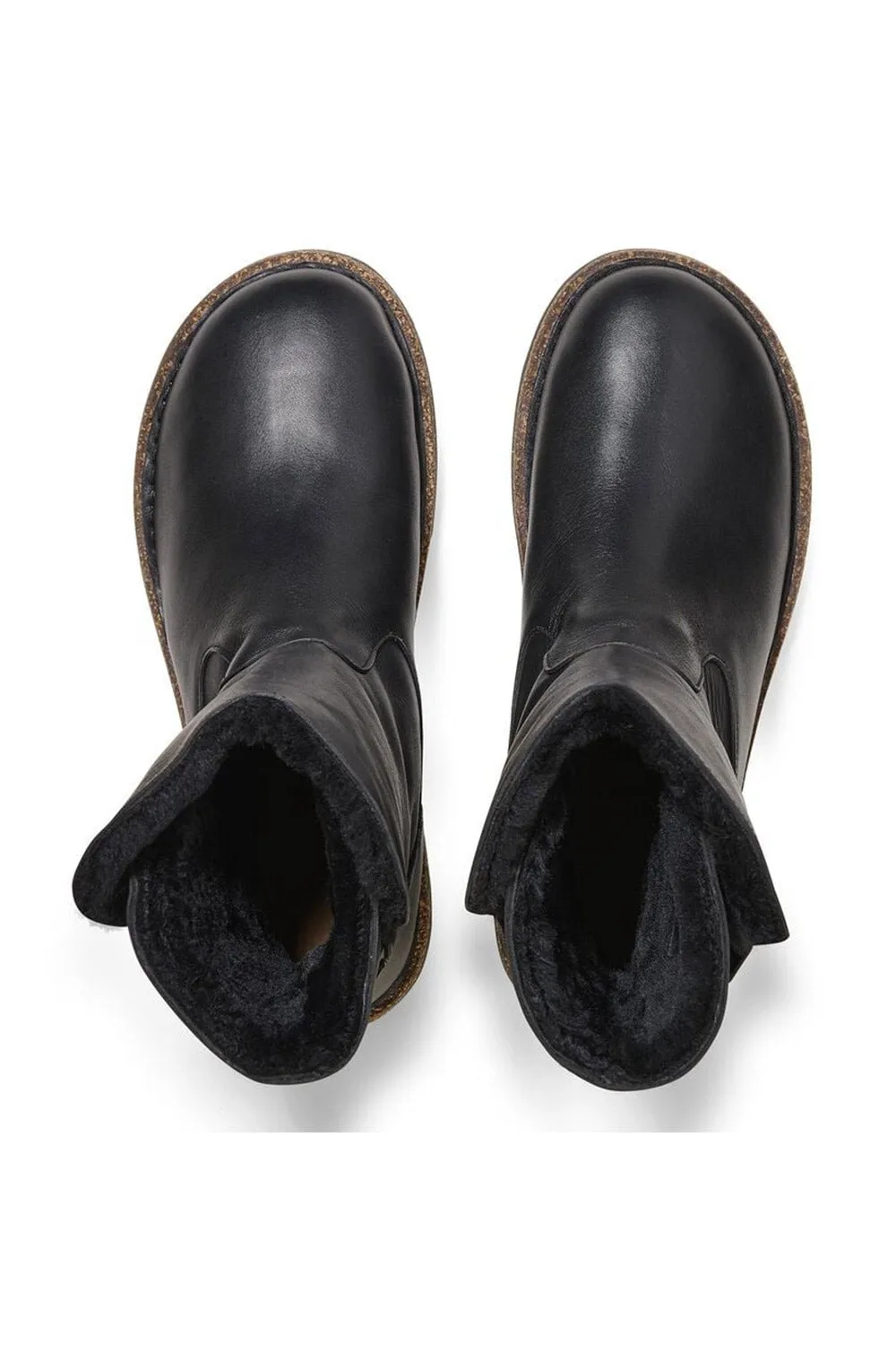 Birkenstock Uppsala Leather Shearling Booties for Women in Black | 1025583