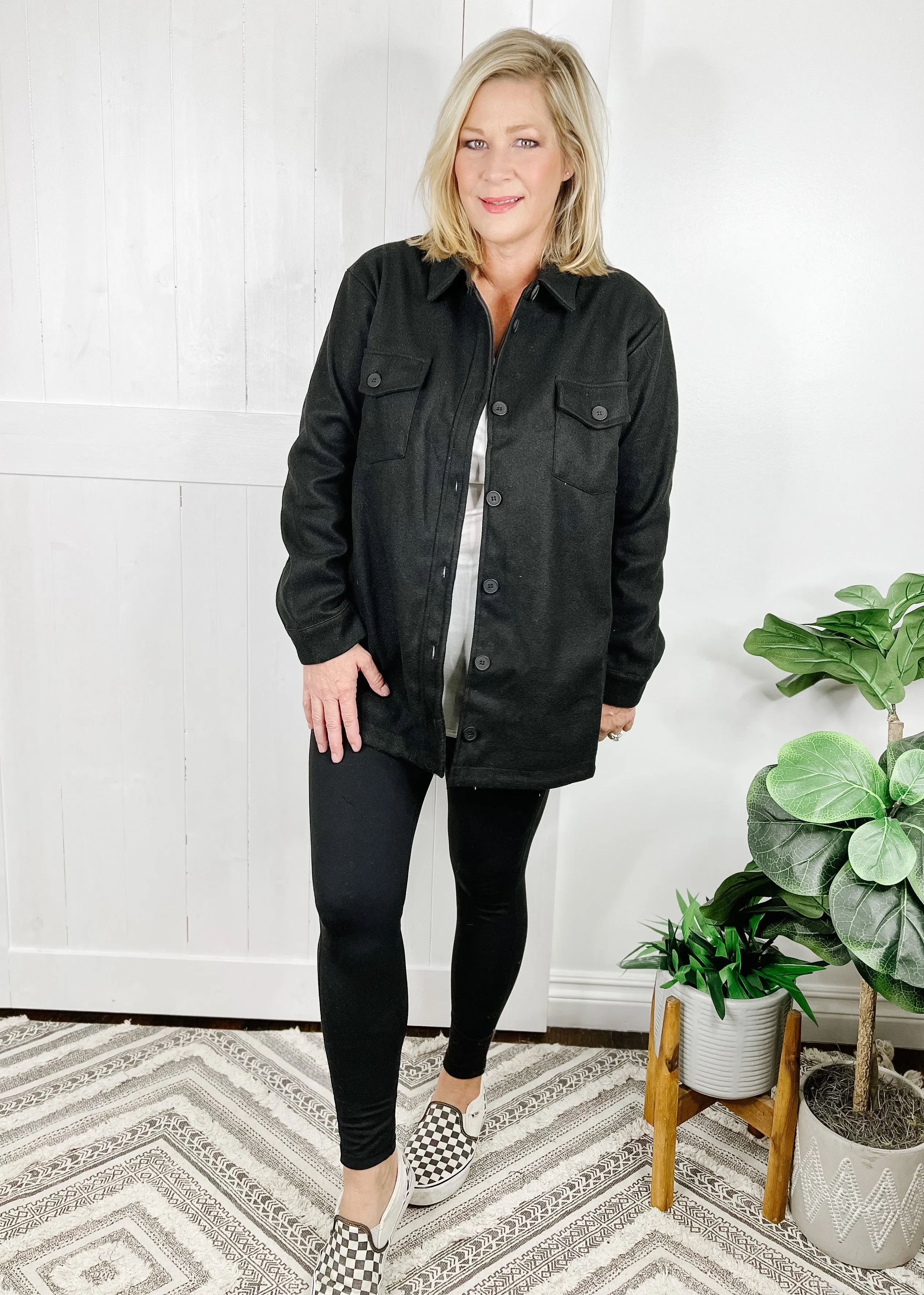 Black Cozy Shacket