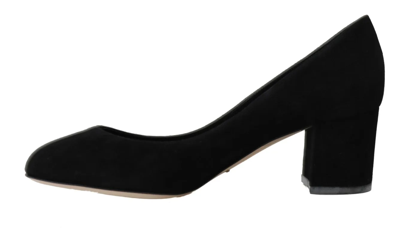 Black Suede Leather Pumps Heels