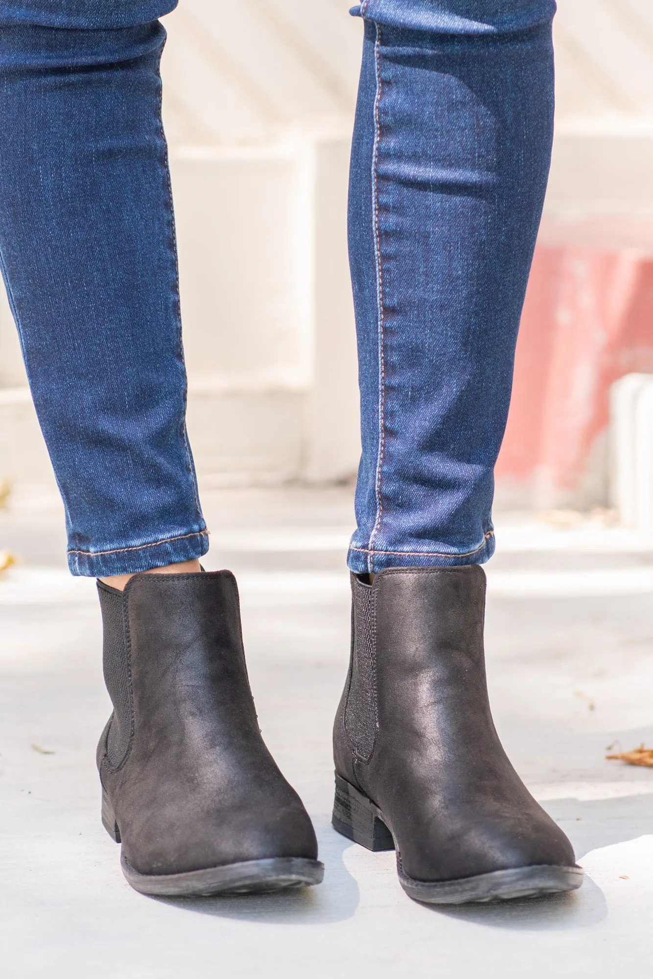 Blake Leopard Trim Booties Black