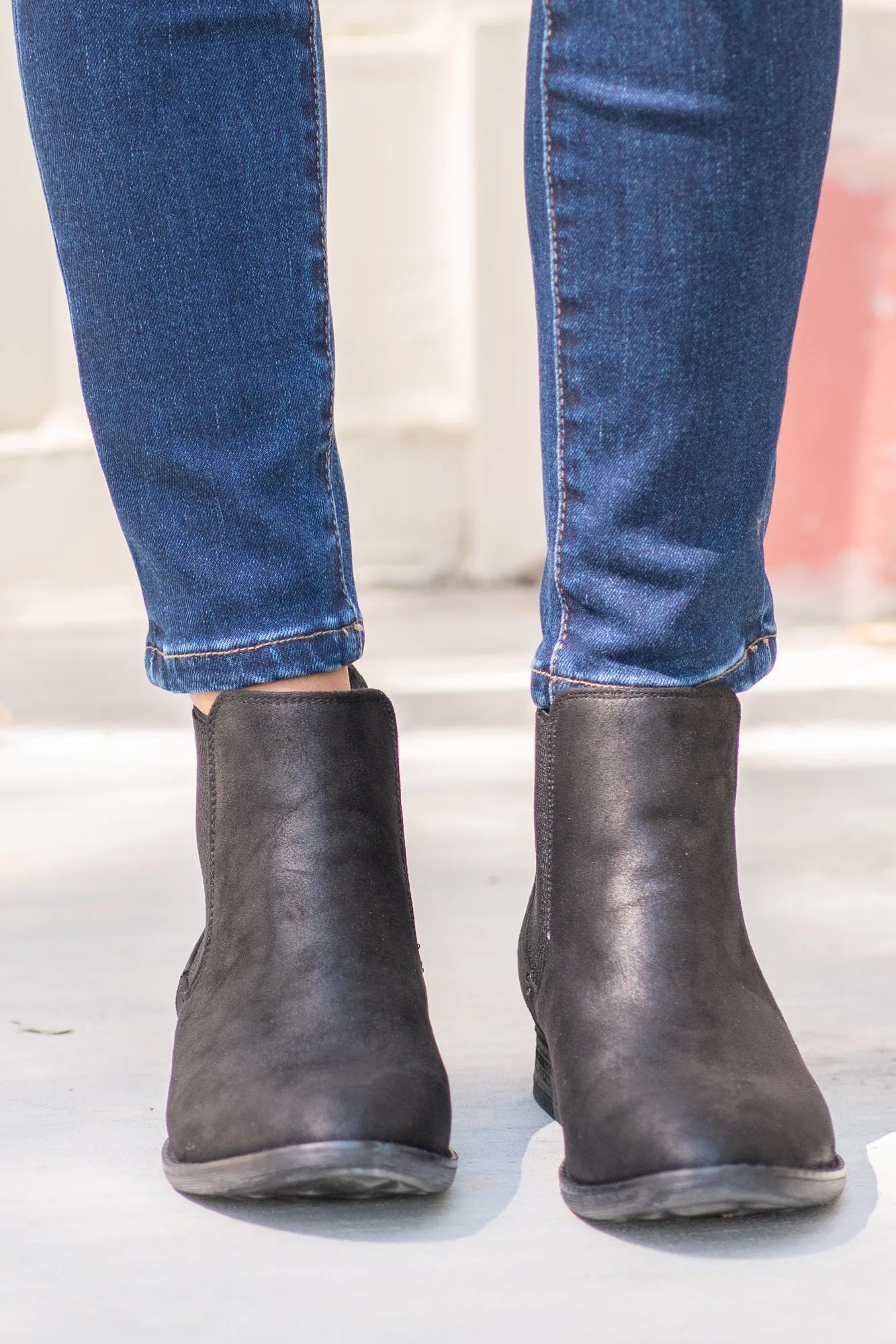 Blake Leopard Trim Booties Black