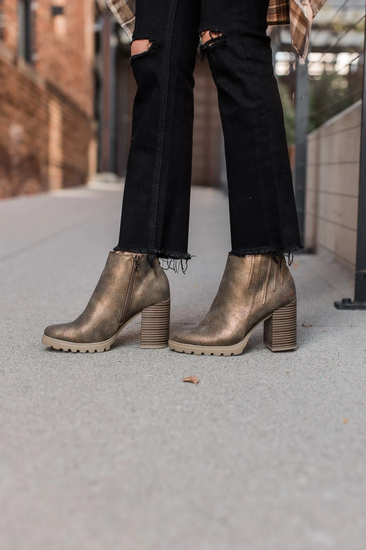 Blowfish Walker Booties- Bronze Roller Reptile