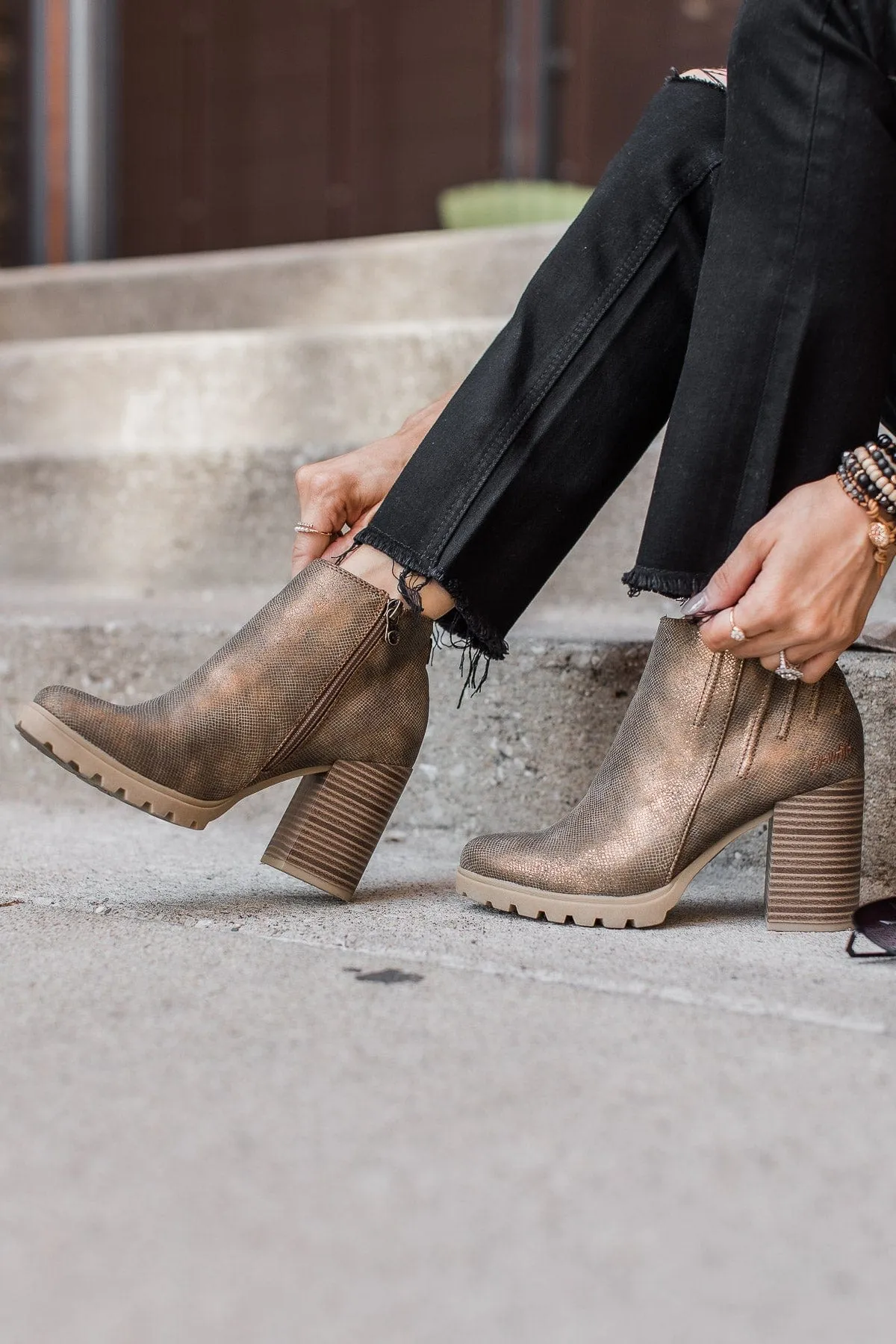 Blowfish Walker Booties- Bronze Roller Reptile