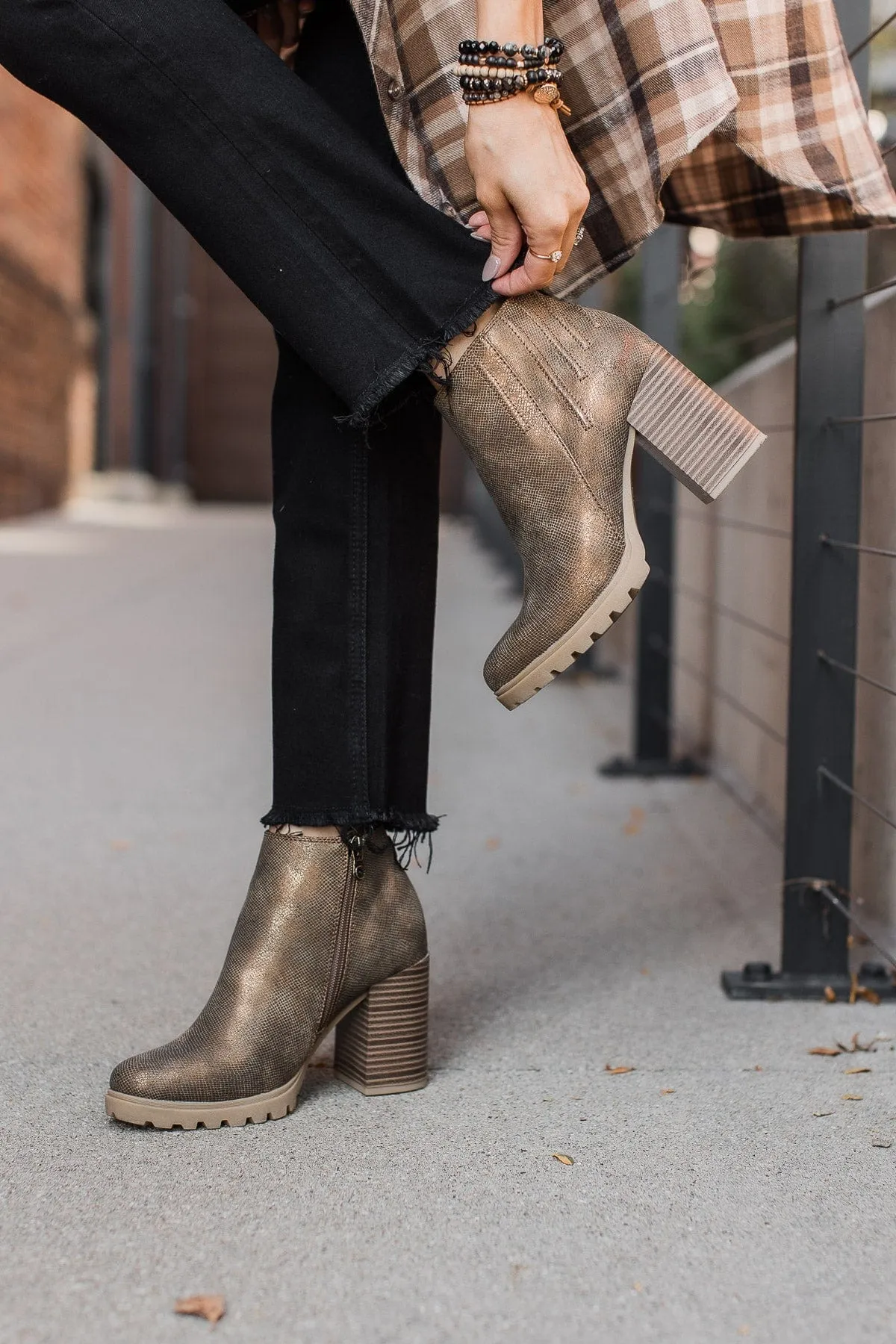 Blowfish Walker Booties- Bronze Roller Reptile