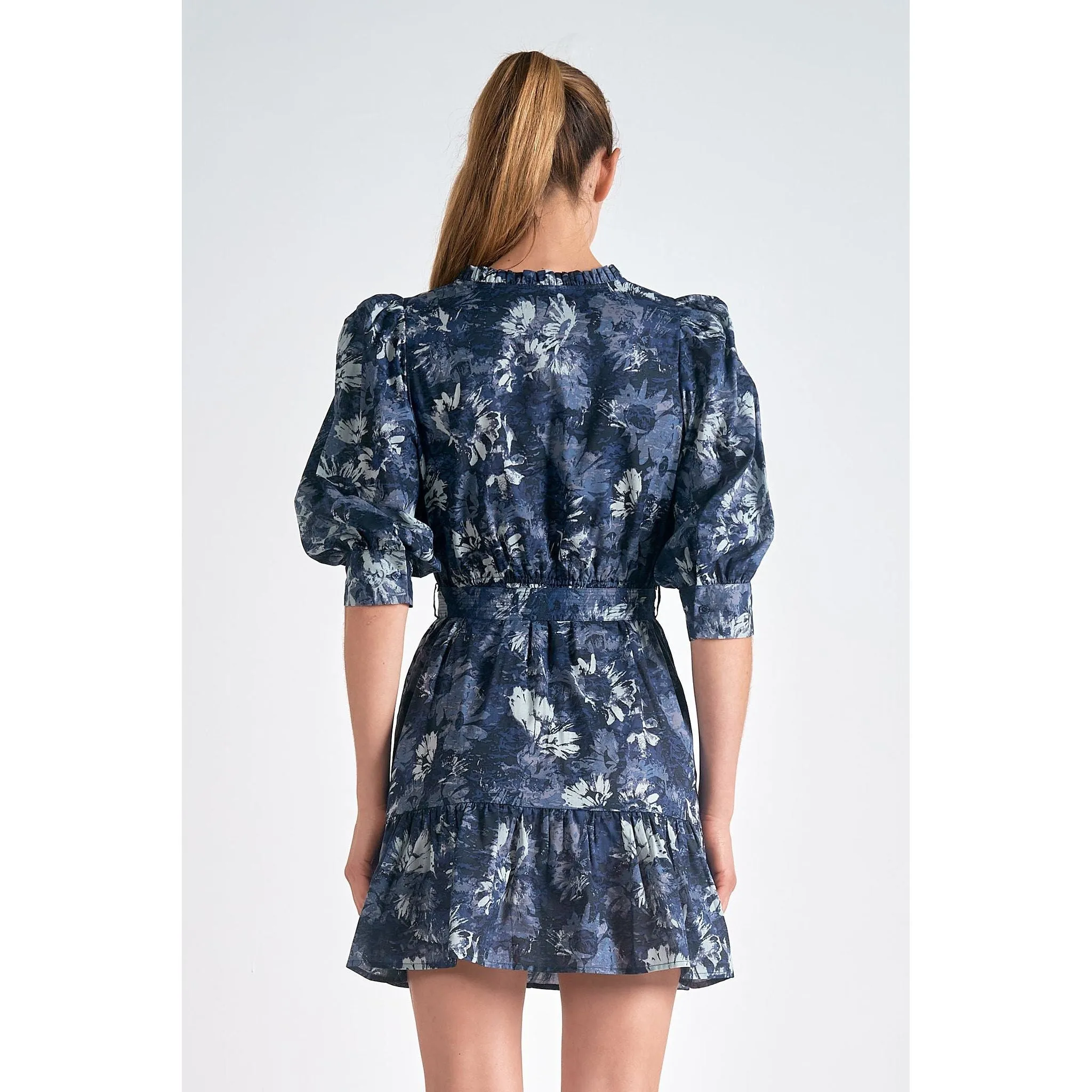 Blue Tuscany Ruffle Dress