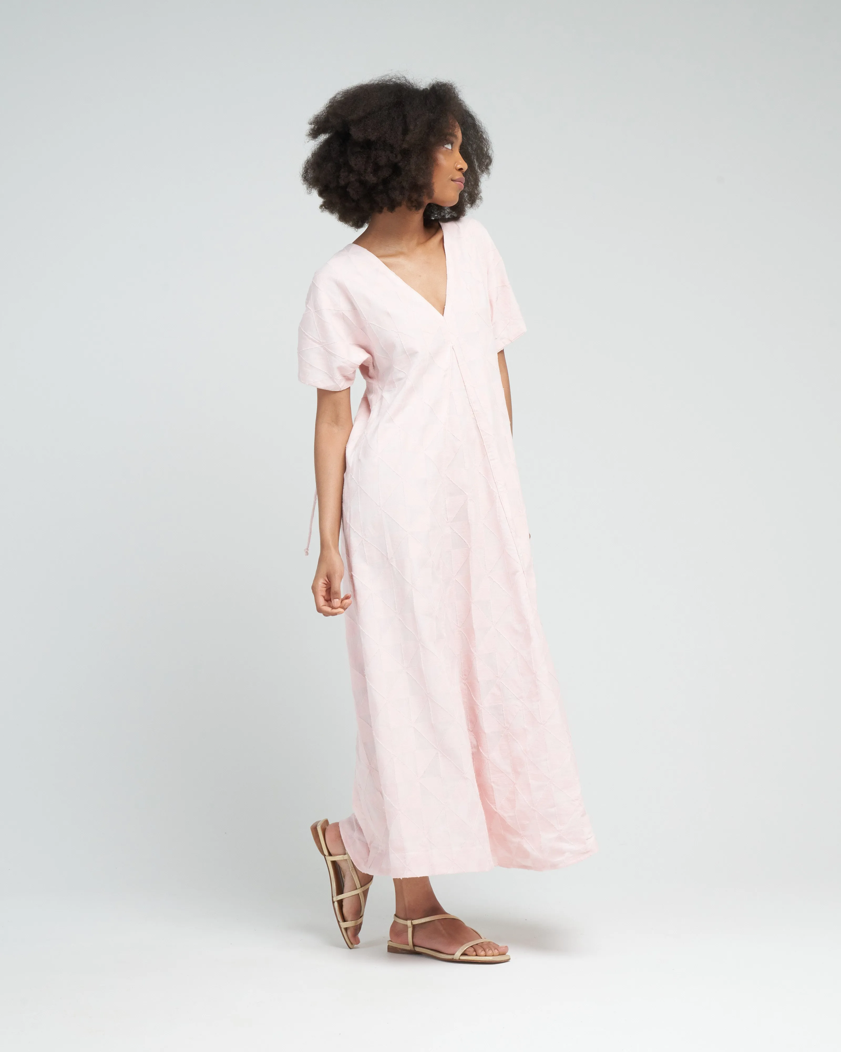 bordeaux caftan in rosa jacquard - pink
