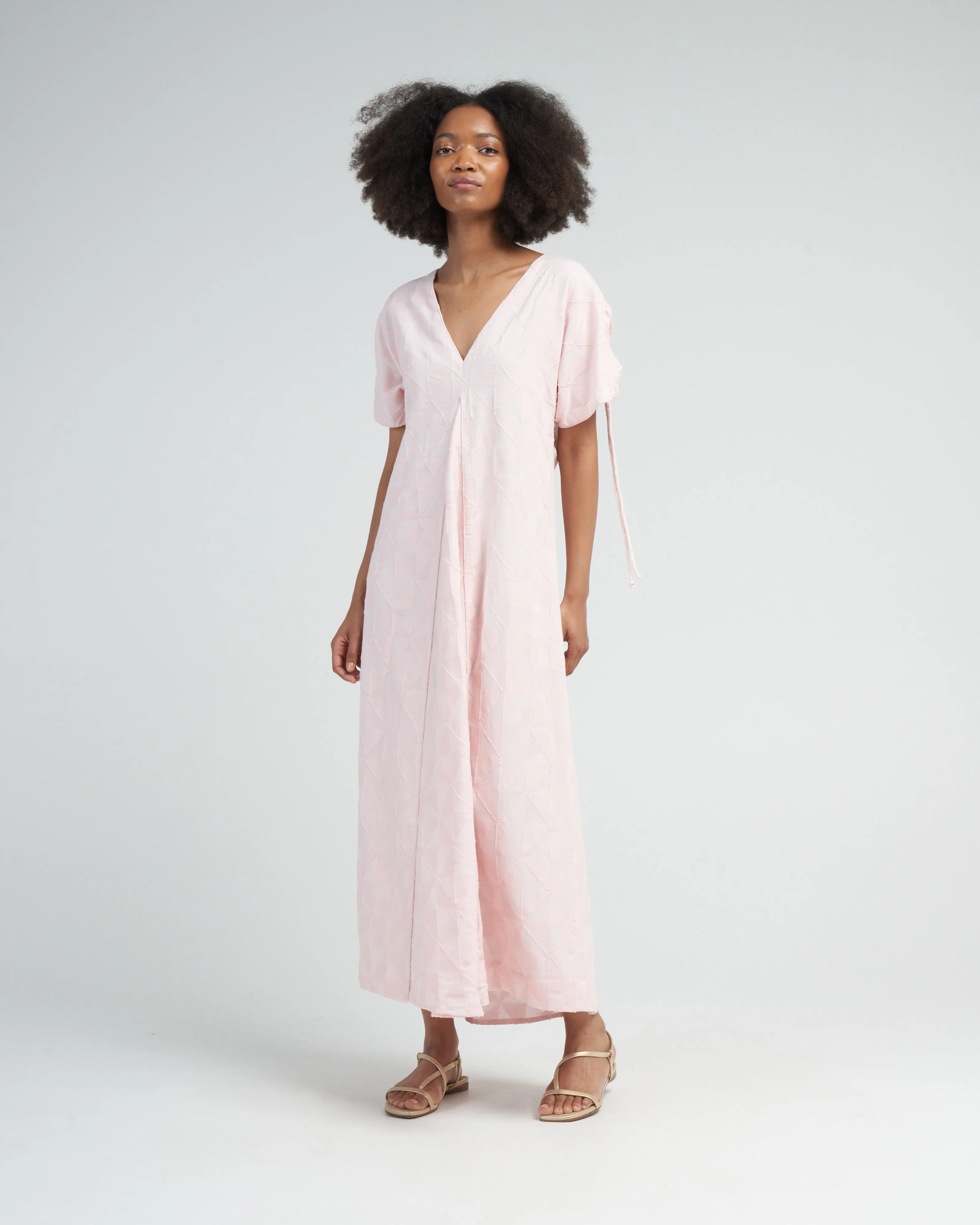 bordeaux caftan in rosa jacquard - pink