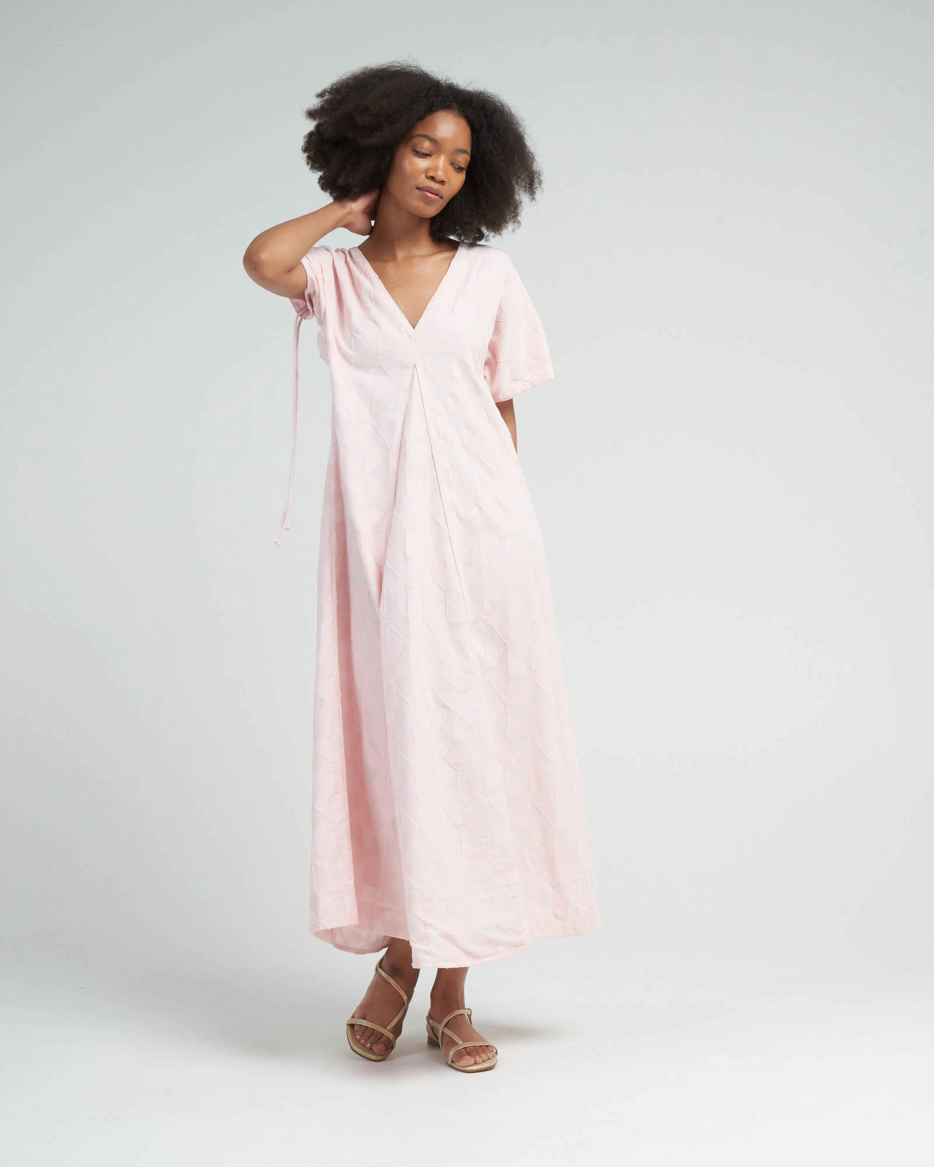 bordeaux caftan in rosa jacquard - pink