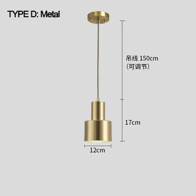 Brass Cylinder Pendant Light