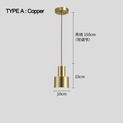 Brass Cylinder Pendant Light