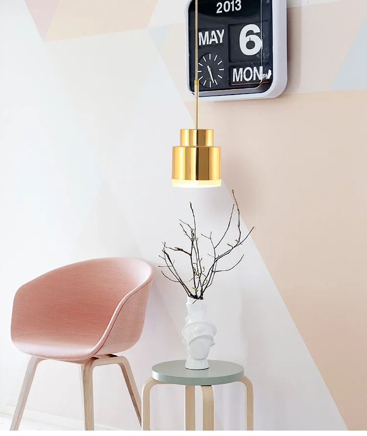 Brass Cylinder Pendant Light