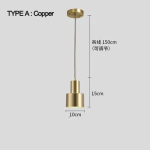 Brass Cylinder Pendant Light